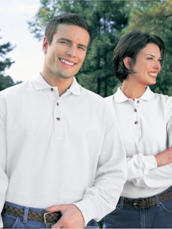 Tri-Mountain Other - Men's Large Long-Sleeve White Polo/Embroidery Friendly 60%C/40%Poly. Mix NWT